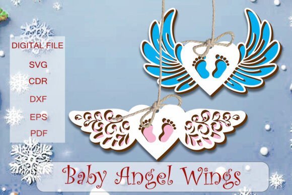 Huella De Bebe En Forma De Corazon Con Alas De Angel Creativo Digital